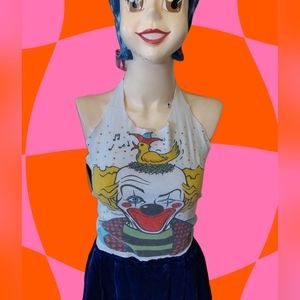 Vintage clown diy halter top 80s/90s